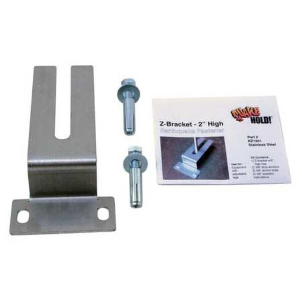 Quakehold! High Z-Bracket, 2 In, Stainless Steel RZ.100.1