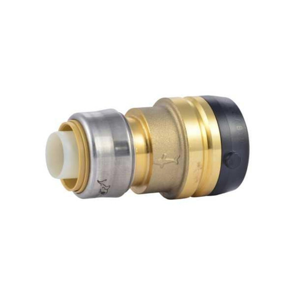Sharkbite Fitting, Straight, Brass, Push-Fit 11-4 in, Push-Fit 1 in UXL013528
