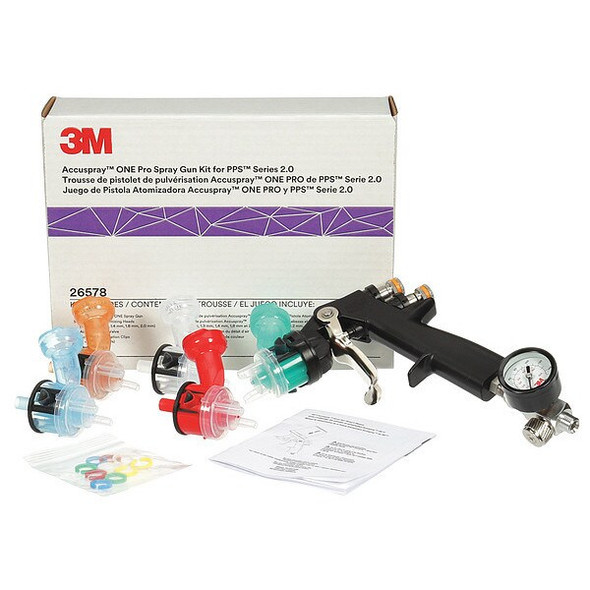 3m Spray Gun Kit, Pressure, 13 cfm at 24 psi, Air Inlet: 3/8 in 26578