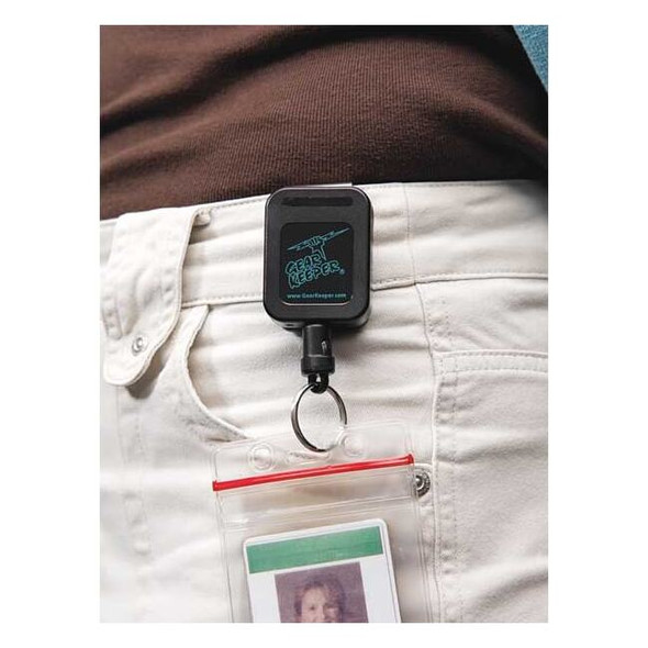 Key Retractor, Black, Stainless Steel Spring, Nylon, High-Force