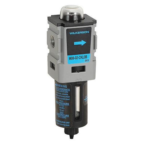 Wilkerson Compressed Air Filter,0.5 micron Rating M08-02-BK00B