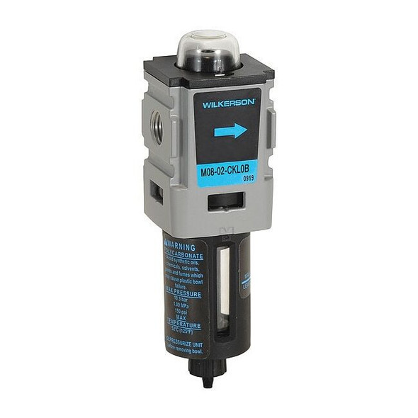 Wilkerson Compressed Air Filter,0.5 micron Rating M08-02-BK00B