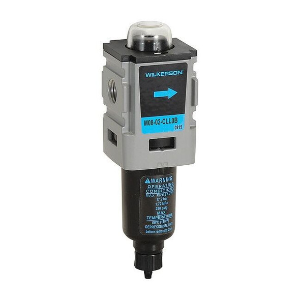 Compressed Air Filter, 0.5 micron Rating, Overall Width: 1.56 in