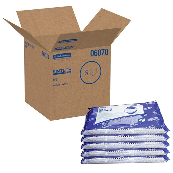 W4 PreSat Alcohol Wipers, 70% IPA, Anti-Stat Resealable Pouch, 11" x 9", White, 1  Wipes, PK10