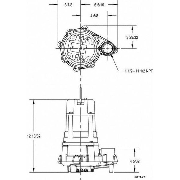 Zoeller 1 HP 1-1/2" F Submersible Sump Pump 115V None 140-0002