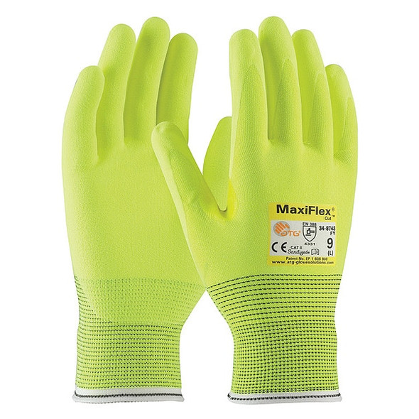 Cut-Resistant Gloves, Cut Level A2 ,Dipped ,Nitrile ,Sandy ,S 12 PK