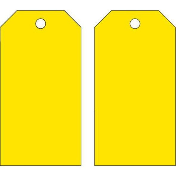 Blank Shipping Tag, Polyester, 5-3/4" H x 3" W, Yellow, Rectangle, 25 PK
