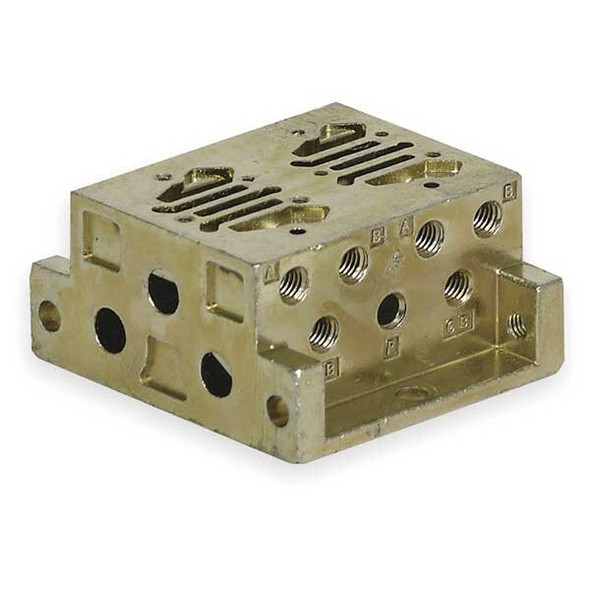 Numatics Manifold Block,3 Stations,10-32 UNF-B 229-525