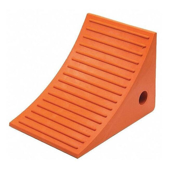 Checkers Wheel Chock,11" D,8" H,8" W,Orange UC1600