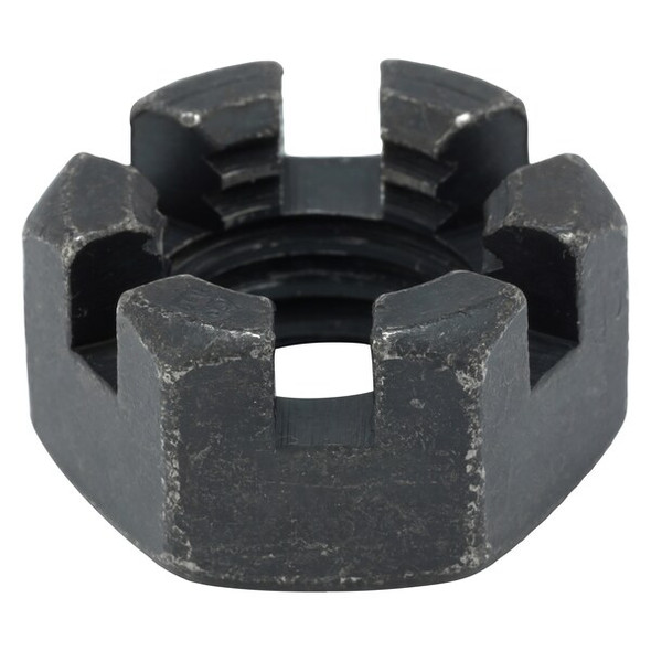 3/4"-10 Grade 8 Plain Finish Carbon Steel Round Slotted Castle Nut, 5 pk.