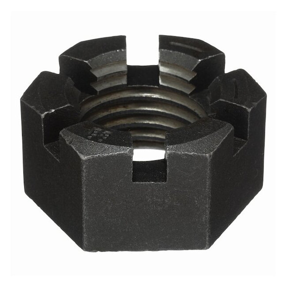 2"-4-1/2 Grade 8 Plain Finish Carbon Steel Round Slotted Castle Nut