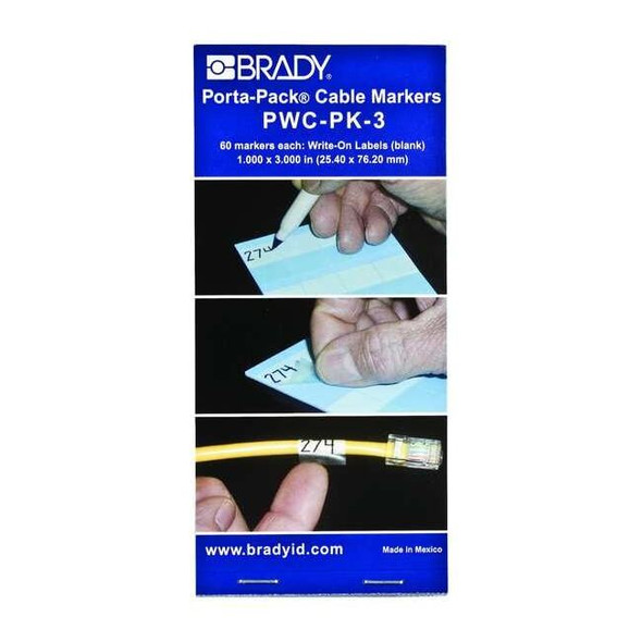 Brady Wire Marker Book, Write-On, Self-Laminatng, PWC-PK-3 PWC-PK-3