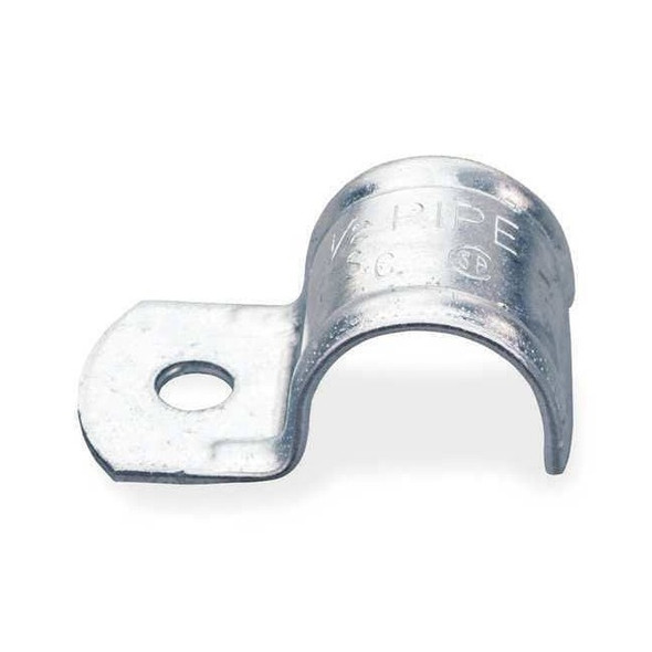 Abb One Hole Strap, Conduit; Pipe Use, 3/8 in, Steel, Zinc Plated HS 100 SC