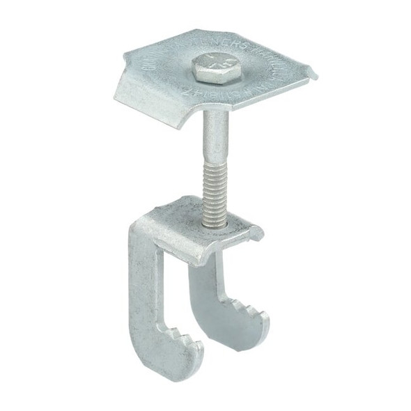 Grating Clip, For Screw Size 1/4 in, Carbon Steel, Galvanized, 50 PK