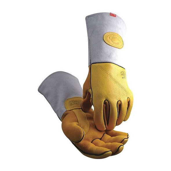 1485 Welding Gloves, Gauntlet Cuff, Reinforced Thumb, Premium Elkskin, M, 1 PR