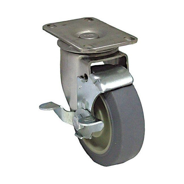 Manufacturer Varies Plate Caster,325 lb. Load,Gray Wheel P12SX-PRP060K-12-WB
