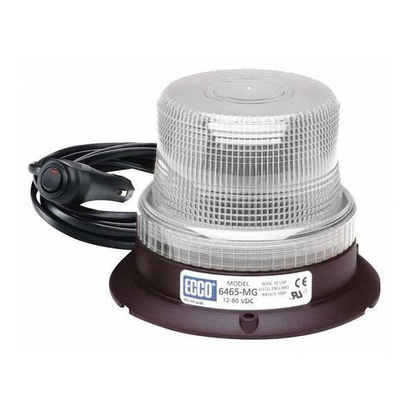 Ecco Beacon Light,Clear,Flashing 6465C-MG