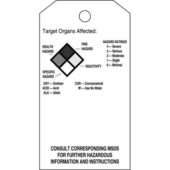 Brady Accdnt Prvntn Tag,Poly,NFPA Diamond,PK25, 99202 99202