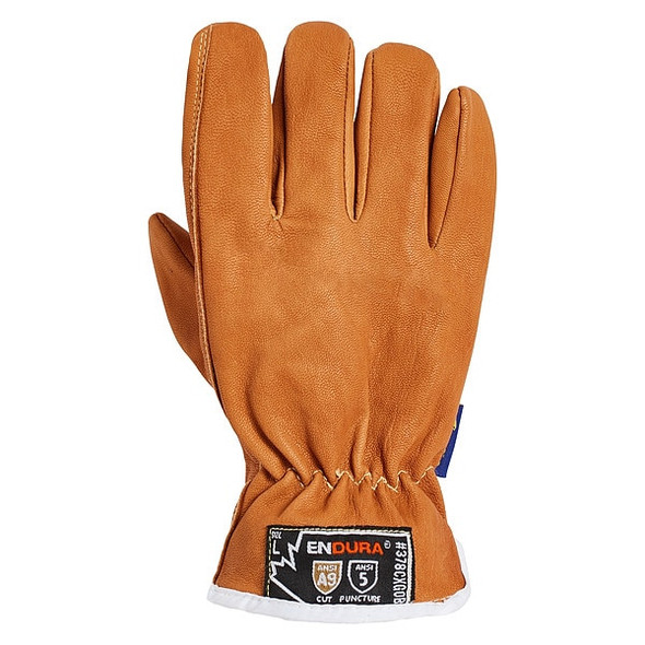 Leather Drivers Gloves, Shirred Slip-On Cuff, Keystone Thumb, Tan, 3XL, 1 PR