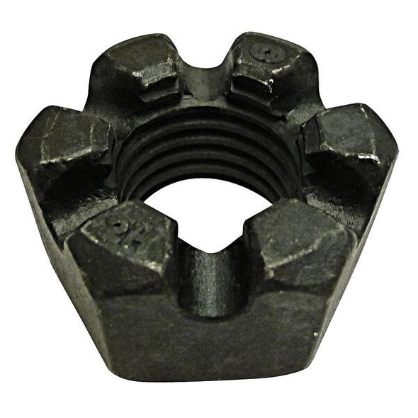 5/8"-11 Grade 2H Plain Finish Steel Round Slotted Castle Nut, 25 pk.