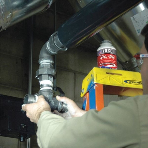 La-Co Thread Sealant with PTFE, White, Paste, 32 fl oz, Brush-Top Can 42049