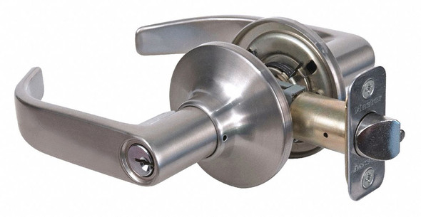 Master Lock Lever Lockset,Satin Nickel,Return Style  RL0115KAS