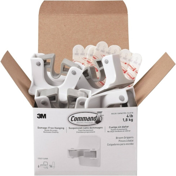 Command Hook, White, Plastic, 2 in D, PK6 17007-S6NA