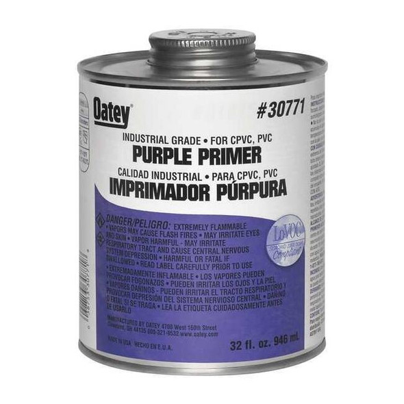 Oatey Primer,Can,32 oz,Purple 30771