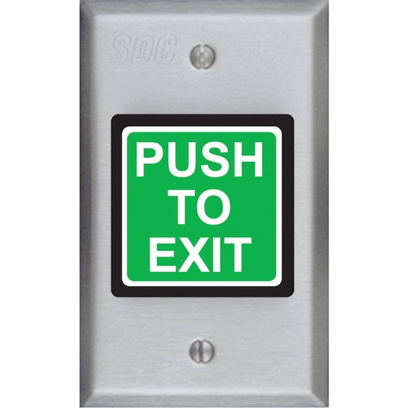 Sdc Push to Exit Button,2-7/8 in.W,Momentary 422U