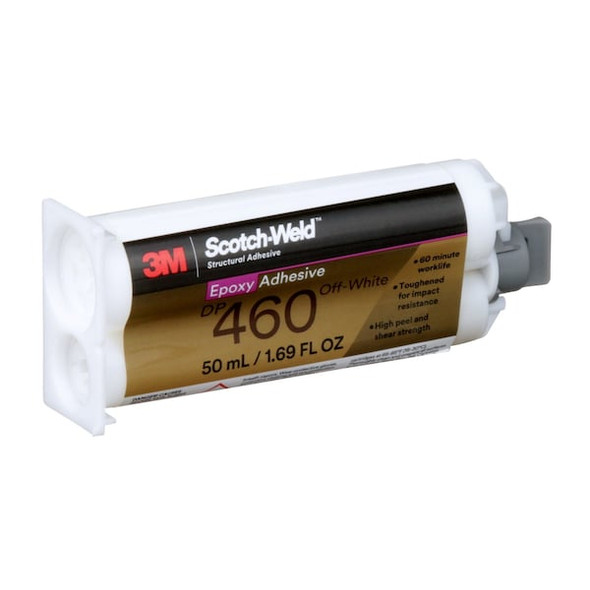 3m Epoxy Adhesive, DP460 Series, Off-White, Dual-Cartridge, 2:01 Mix Ratio, 1 hr Functional Cure 460