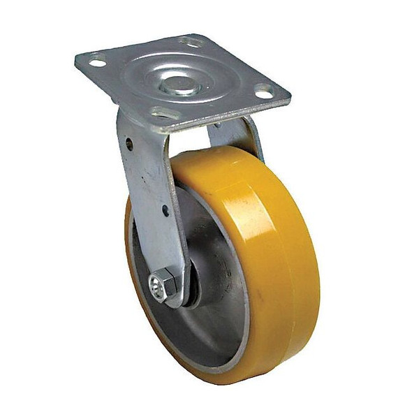Manufacturer Varies Plate Caster,1250 lb. Load,Yellow Wheel P21S-UA080KP-14