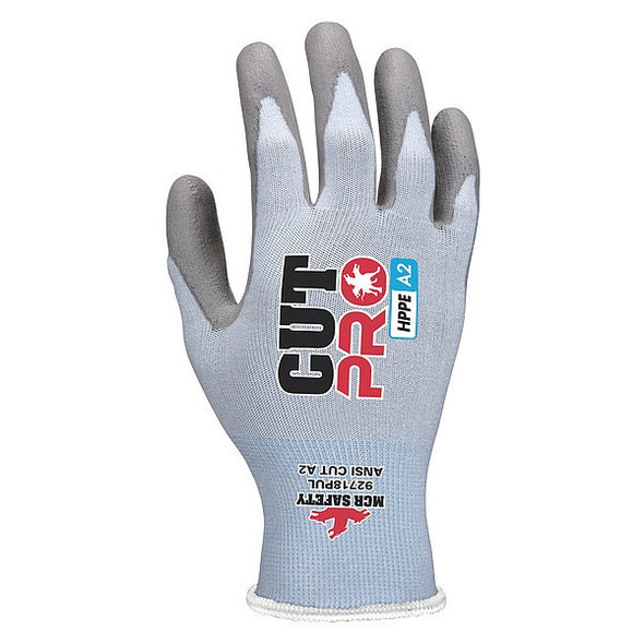 Mcr Safety Cut-Resistant Coated Gloves, Cut Level A2 ,Dipped ,Polyurethane ,Smooth ,S 12 PK 92718PUS