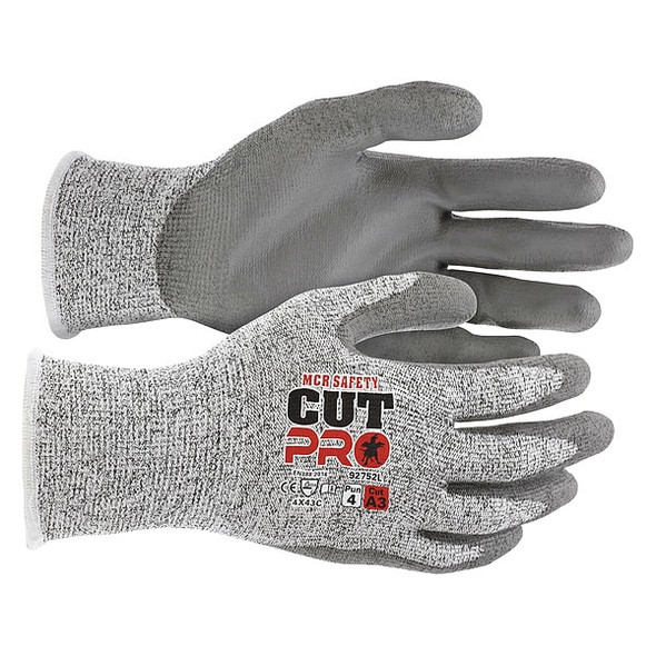Cut Resistant Coated Gloves, Cut Level A3 ,Dipped ,Polyurethane ,Smooth ,S 12 PK