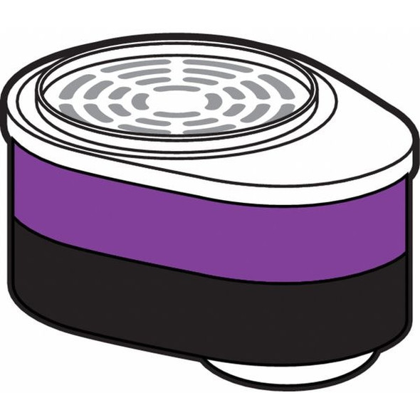 Msa Safety Combination Cartridge/Filter, Advantage, Bayonet, Black/Magenta, GMA-P100, 2/Pkg 815362