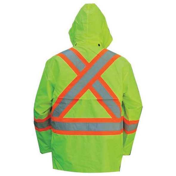 Viking Hi-Viz Safety Jacket, Polyester, Polyurethane, Class 3 Type R, Green, L 6323JG-L