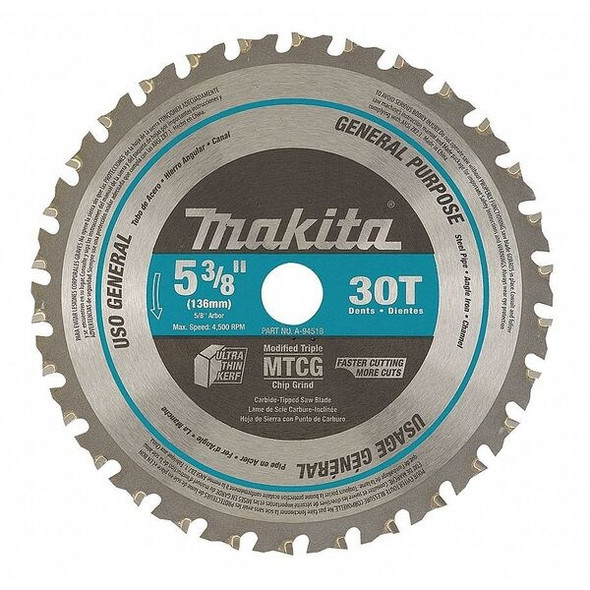 Makita CircularSawBlade,Carbide,Dia:5 3/8" A-95037