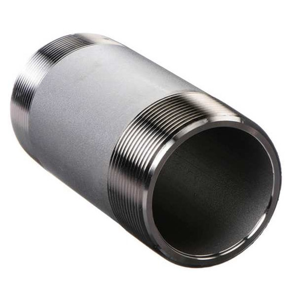 1/2" MNPT x 12" TBE Stainless Steel Pipe Nipple Sch 80, Outside Dia.: 3/4"