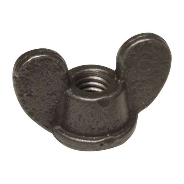 Wing Nut, 3/8"-16, Steel, Black Oxide, 1 in Ht, 1-5/8 in Max Wing Span, 10 PK