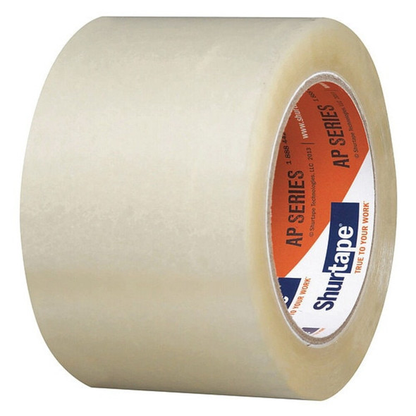 Carton Sealing Tape, 2 mil Thick, 3 in W x 100 m L, 3 in Core Dia., Clear, 6 PK  232519