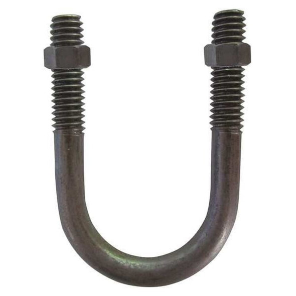 Round U-Bolt, 3-8"-16, 3 1-2 in W, 4 1-8 in H, Plain Stainless Steel, 10 PK  U17567.037.0300