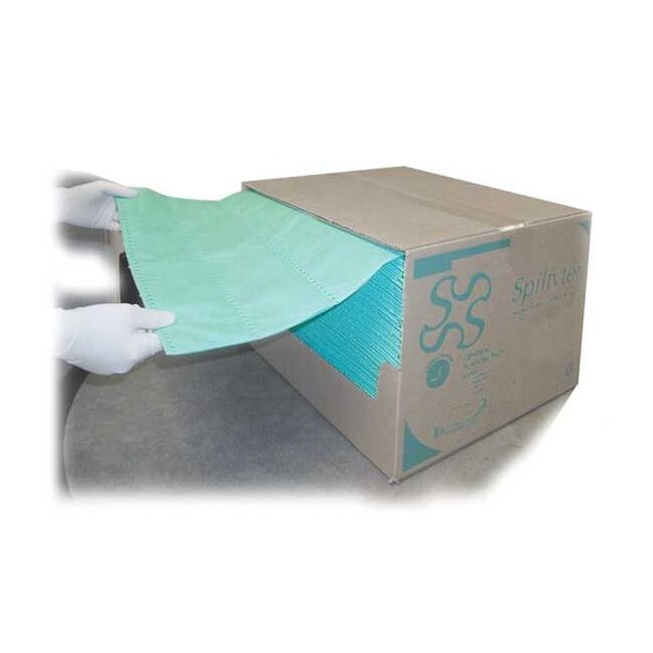 Spilfyter Sorbent Pad, 38 gal, 16 in x 18 in, Universal, Green, 200 PK G-70