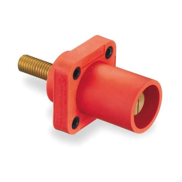 Hubbell Wiring Device-Kellems Recpt,Red,Male,Double Set Screw,400 A HBLMRSR