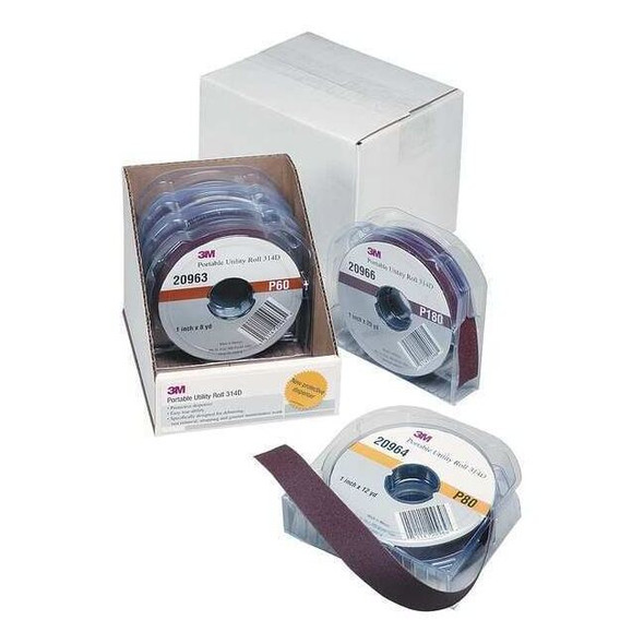 3m Abrasive Roll Kit, 1 in W, 24 ft L,Cloth 7000118641