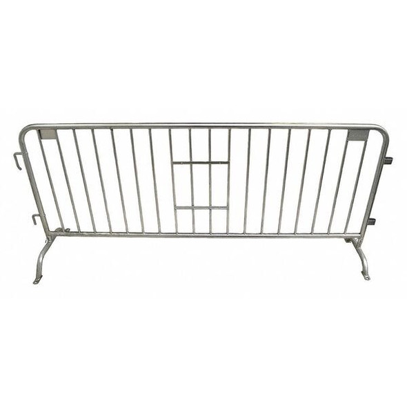 Barricade, Steel, Not Retroreflective, 43 in Height, 96 in Length, 44 lb, Silver