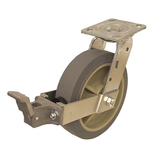 NSF-Listed Plate Caster,350 lb. Ld Rating,Roller