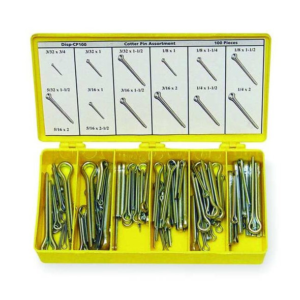 Itw Bee Leitzke Cotter Pin Asst,LCS,Zinc,550 Pcs,7 Sizes WWG-DISP-CP550