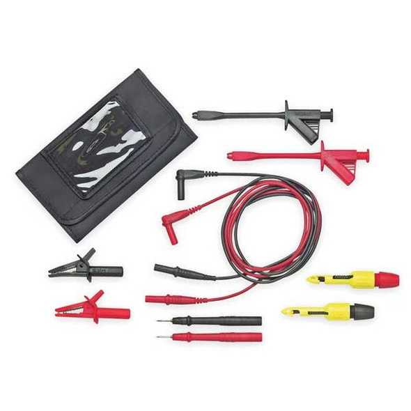 DMM Test Lead Kit, Sheathed Banana Jack, 4 ft., Silicone, Black, Red