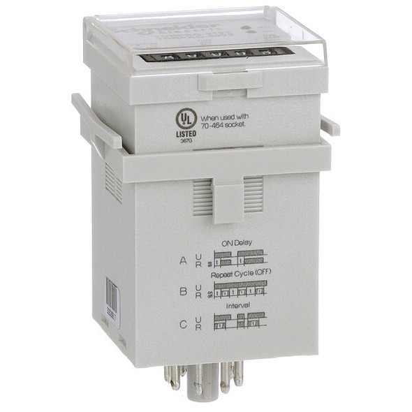 Multifunction Time Delay Relay, Octal, 3 Functions 240V AC, DPDT
