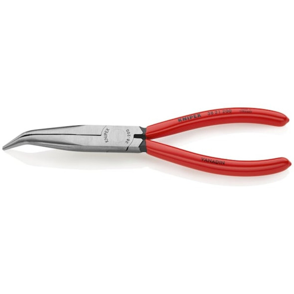 Knipex 8 in Bent Long Nose Plier Plastic Coated Handle 38 21 200