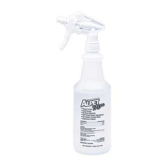 Best Sanitizers Secondary Container,1 qt.,White,Plastic,PK12 SC20000